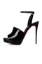 Christian Louboutin 샌들 Miradona120mm 블랙/lin 블랙 특허 송아지