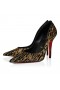 Christian Louboutin Miss Z Ocelot 100 Mm Pumps Embroidered Crepe Satin Multicolor