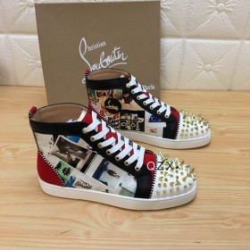 Christian Louboutin 루 ì¤íì´í¬ Orlato ìµê³  ê°ì£½ 벨벳 ë° ì¡ìì§ ë©í°ì»¬ë¬