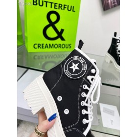 디올 D 층 발목 부팅 검정 기술 직물을 송아지