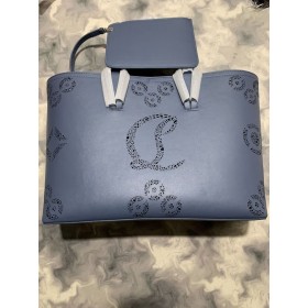 Christian Louboutin Cabata 가죽 가방 블루 CL 스토어