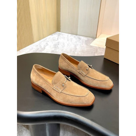Christian Louboutin Chambelimoc 퍼 스웨이드 송아지를 가죽은 갈색 빛