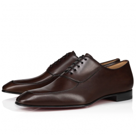 Christian Louboutin Lafitte ì˜¥ìŠ¤í¬ë“œì— íŽ˜ì¸íŠ¸ì¹ ëœ ì¢…ì•„ë¦¬ ë¸Œë¼ìš´ ê°€ì£½