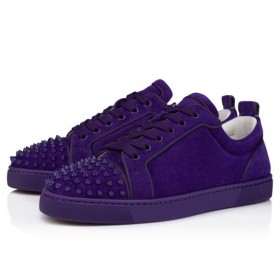 Christian Louboutin 루이스 주니어 스니커즈 Veau 벨루어 그리고 스파이크 Jacaranda