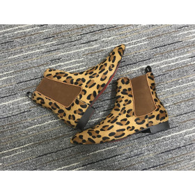 Christian Louboutin Men 첼시 부츠 스웨이드 표범