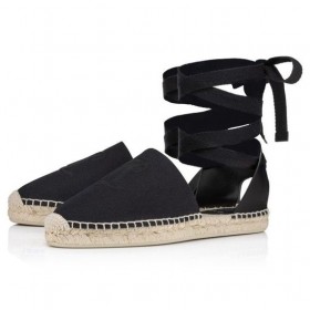 Christian Louboutin Nanou 레이스 Cl Espadrilles Olona 칸바와 송아지를 블랙