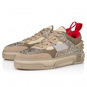 Christian Louboutin Astroloubi 납 운동화 Veau 벨루어 스웨드 가죽 Comete Saharienne CL 신발