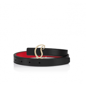 Christian Louboutin Cl 로고 여성 벨트 20mm 송아지를 가죽 검정 Christian Louboutin 벨트