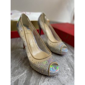 Christian Louboutin ë§¤ì° ë© Peep Toe Pumps120mm ë©ìê³  ê°ì£½,ì¤ë²