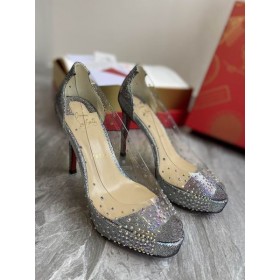 Christian Louboutin ë§¤ì° ë© Peep Toe Pumps120mm PVC ê³¼ ë°ì§ì´ë²