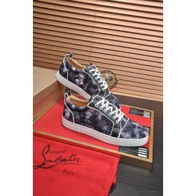 Christian Louboutin 주니어 루이스 저렴한 최고 운동화 전면 로고는 직물 검 CL 신발