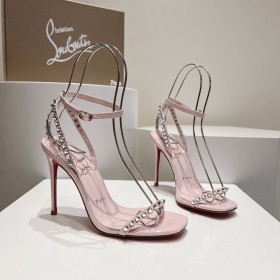 Christian Louboutin 그래서 나를 100mm 샌들이 스파이크 핑크 CL 신발