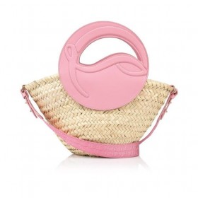 Christian Louboutin Biloumoon 구의 작은 바구니에 라피아 야자와 송아지를 가죽 Calipso