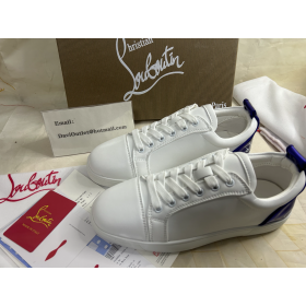 Christian Louboutin 재미있는 루이스 주니어 스니커즈 부드러운 송아지를 가죽 흰색 보라색