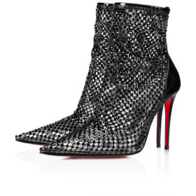 Christian Louboutin 케이 Max 티 메시 납 100Mm 메쉬 제곱 가죽 검정