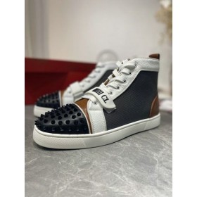 Christian Louboutin 루 핀 높은 최고 운동화를 송아지를 가죽색