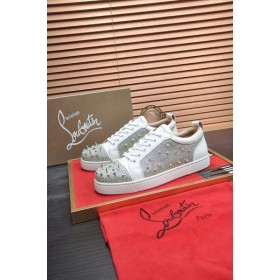 Christian Louboutin 루이스 주니어 PI 버전이 납니커즈 흰색 CL 신발
