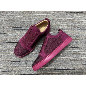 Christian Louboutin 루이스 주니어 스트 여성 운동화 스웨드 가죽 부르고뉴