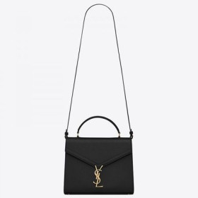 Saint Laurent Cassandra 중 가방 블랙 그레인 가죽 Saint Laurent 가방