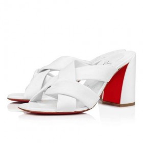 Christian Louboutin 뮬 Dispo Cllub85mm Bianco/lin Bianco Nappa