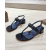 Christian Louboutin Mj Thong 25 Mm Mules Alligator Embossed Calf Leather Blue
