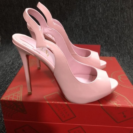 Cipele-brod Christian Louboutin Hot Chick 120 mm Od Lakirane Kože Ružičaste boje