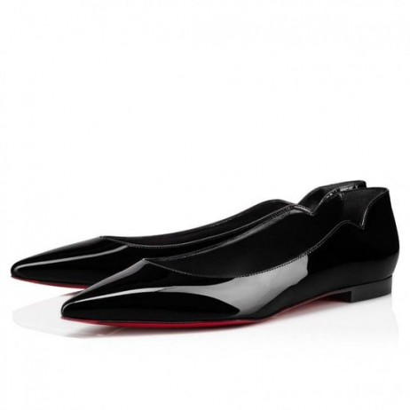 Christian Louboutin Hot Chickita balet stanovi Od Lakirane Teleće Kože Crne Boje CL Dućan s Cipelama