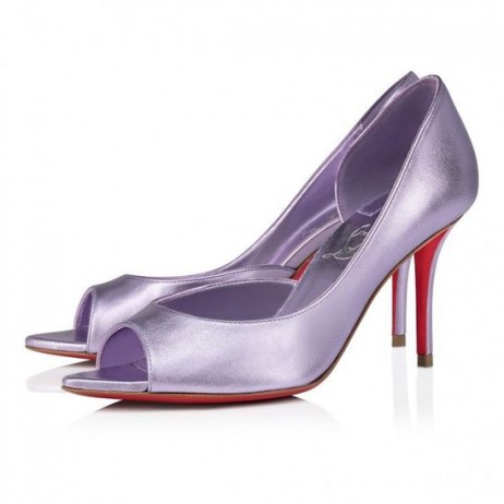 Christian Louboutin/ Otvorene cipele-brod Apostropha 80 mm od переливающейся Napa kože Parme CL
