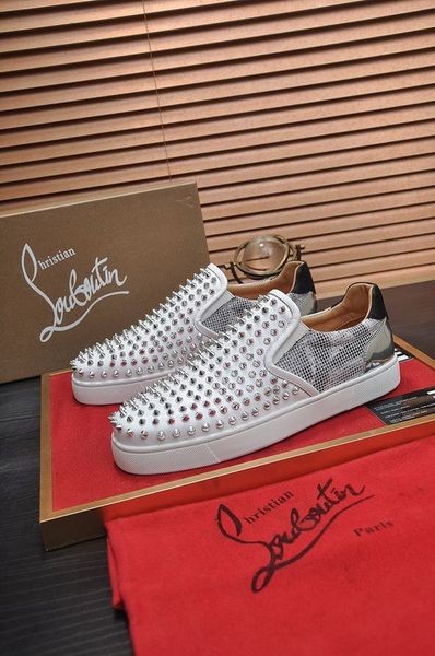 Tenisice-Слипоны Christian Louboutin Mornar Boat Orlato Sa Šiljcima Bijela Srebrna
