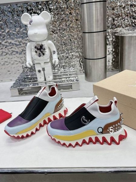 Christian Louboutin tenisice Sharkyloub Sp Sa šiljcima Od Teleće Kože Neoprena I Obojene Bodlje