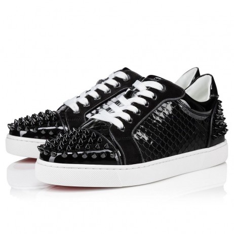 Christian Louboutin tenisice Vieira 2 od Teksture lakirane Teleće kože Birdy Black Christian Louboutin Shoes