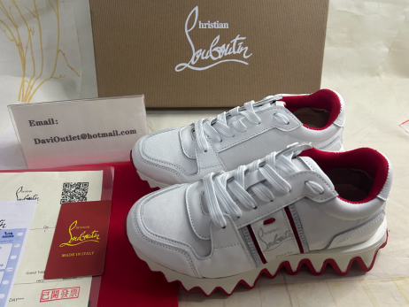 Christian Louboutin tenisice Nastroshark Od Teleće kože I pamuka je Bijela Boja CL Cipele Store