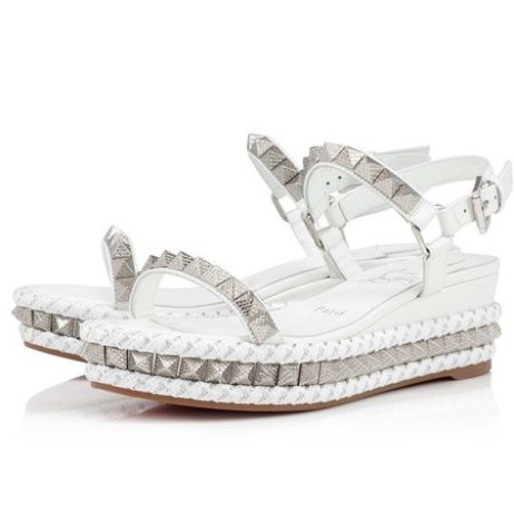 Sandala Christian Louboutin 60 mm od teleće kože Bianco/lin Bianco