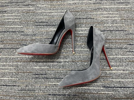 Cipele-brod Christian Louboutin Iriza od Antilop 100 mm Sive boje