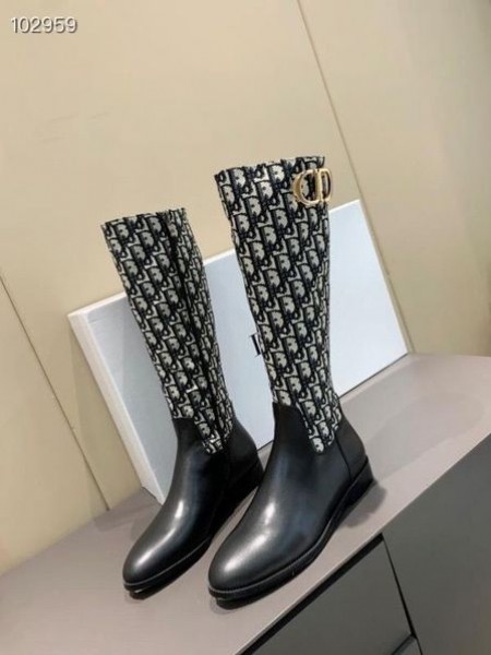 Čizme Dior Empreinte Do koljena, Crne Boje