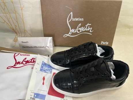 Christian Louboutin tenisice Zabava Vieira Orlato Od Teleće kože Reljefni Aligator Crne boje