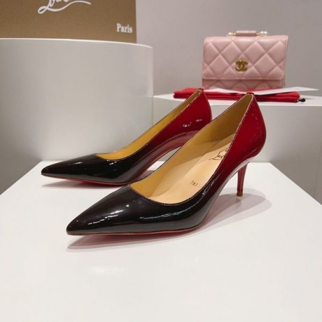 Cipele-brod Christian Louboutin Kate od Lakirane kože 60 mm, Crna, Crvena