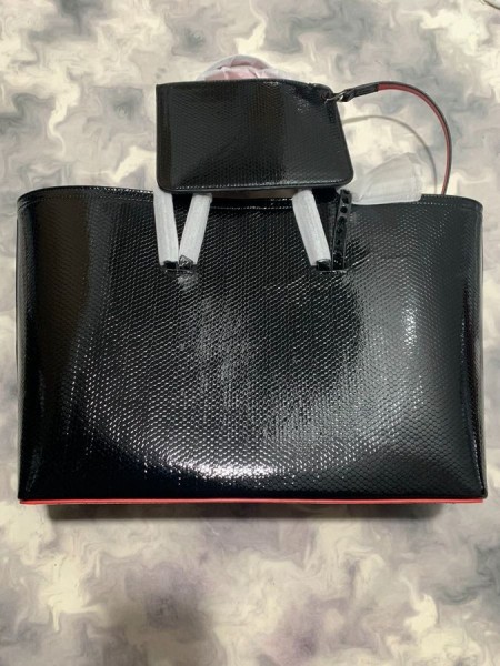 Клатч Christian Louboutin Loubi54 Preko ramena od kože s učinkom Gušteri i Zlatne boje