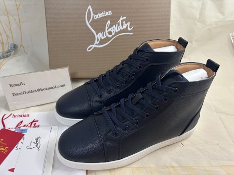 Christian Louboutin tenisice Louis s visokim берцем od zrnate teleće kože u morskom stilu Christian Louboutin Shoes