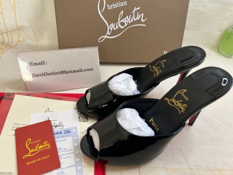 Japanke Christian Louboutin Me Dolly 100 mm Od Lakirane Crne boje