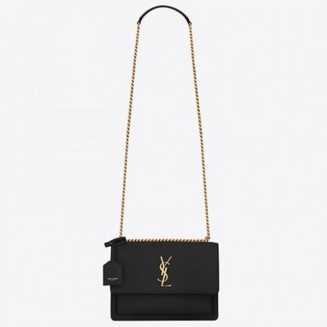 Torba za Saint Laurent Sunset Srednje veličine Iz Crne Teleće kože Saint Laurent Bag