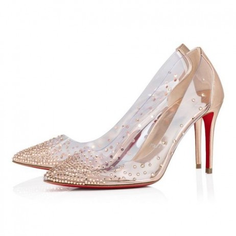 Cipele-brod Christian Louboutin Degrastrass PVC 85 mm od PVC-a i переливающейся kože Leche