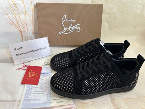 Tenisice Christian Louboutin Zabava Louis Junior S niskim берцем Veau Velours Crne boje