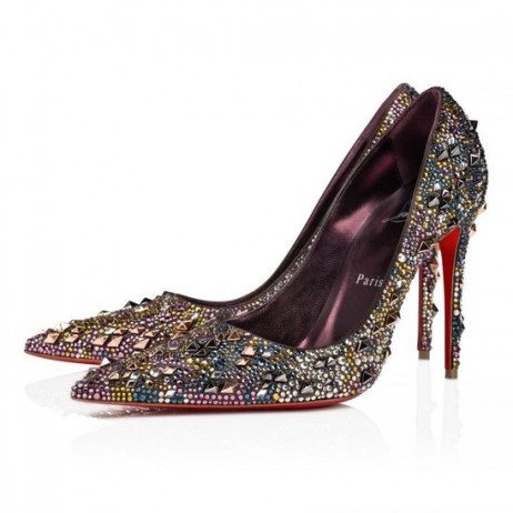 Christian Louboutin Cipele-brod Kate Max Strass Eternity 100 mm od Antilop Metalik I Антрацита Sa štrasom Eternity