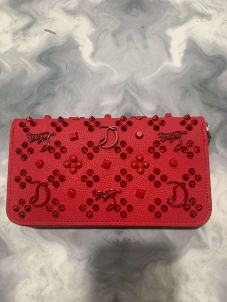 Novčanik Christian Louboutin Loubinthesky Panettone Od Teleće kože Crvene boje Torbice Christian Louboutin