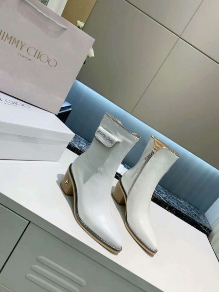 Ботильон Jimmy Choo Džep 45 mm U Prosjeku Petu Bijele Boje