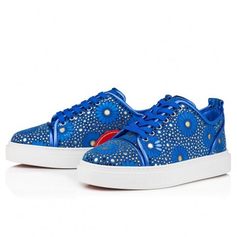Christian Louboutin tenisice Adolon Junior Sa šarenim Vezom I kristali Boje Electric Blue