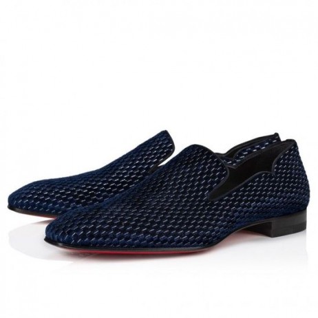 Лоферы Christian Louboutin Dandy Chick Baršun Tamno plave Cipele Christian Louboutin