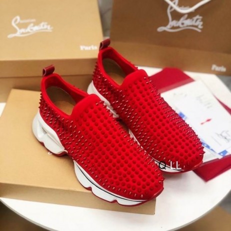 Ženske Patike Christian Louboutin Spike Čarapa Od Neoprena Crvene Boje