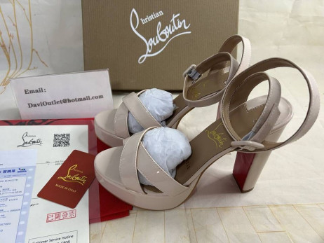Christian Louboutin Supramariza Sandale ремешках 130 mm od lakirane Teleće kože Leche CL Cipele
